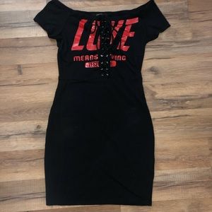 Off the shoulder mini dress